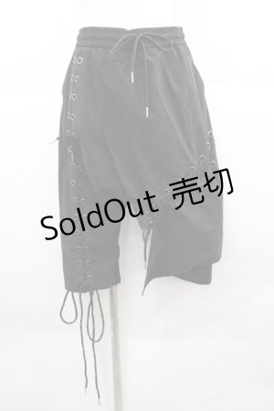 画像: WRouge / 編み上げハーフパンツ  黒 I-25-12-06-110-PU-PA-SA-ZI