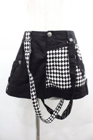 画像: ALGONQUINS / バイカラーショートパンツ  黒Ｘ白 I-25-12-06-112-AL-PA-SA-ZI