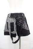 画像2: ALGONQUINS / バイカラーショートパンツ  黒Ｘ白 I-25-12-06-112-AL-PA-SA-ZI (2)