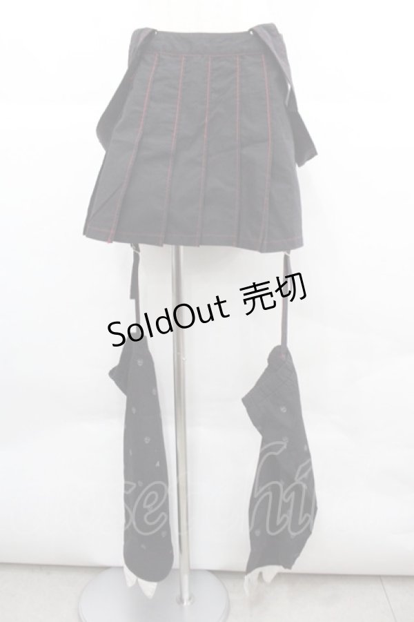 画像1: HANGRY&ANGRY / ブーツカバー付きスカート  黒Ｘ赤 I-25-12-06-114-HN-SK-SA-ZI (1)