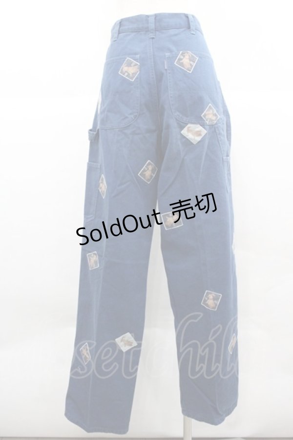 画像2: PINK HOUSE / うさぎワッペンパンツ L ネイビー I-25-12-06-121-LO-PA-SA-ZI (2)