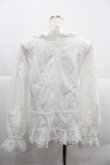 画像2: PINK HOUSE / ピンタックレースフリルオーバーブラウス  ホワイト I-25-12-06-013-LO-BL-SA-ZI (2)