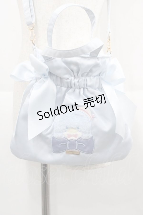 画像1: Maison de FLEUR / タキシードサム ダブルリボン2Ｗayトート  サックス I-25-12-06-124-LO-BG-SA-ZI (1)