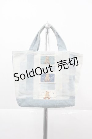 画像: PINK HOUSE / クマワッペンリバーシブルミニバッグ  サックス I-25-12-06-125-LO-BG-SA-ZI