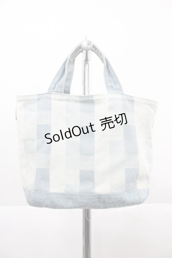 画像2: PINK HOUSE / クマワッペンリバーシブルミニバッグ  サックス I-25-12-06-125-LO-BG-SA-ZI (2)