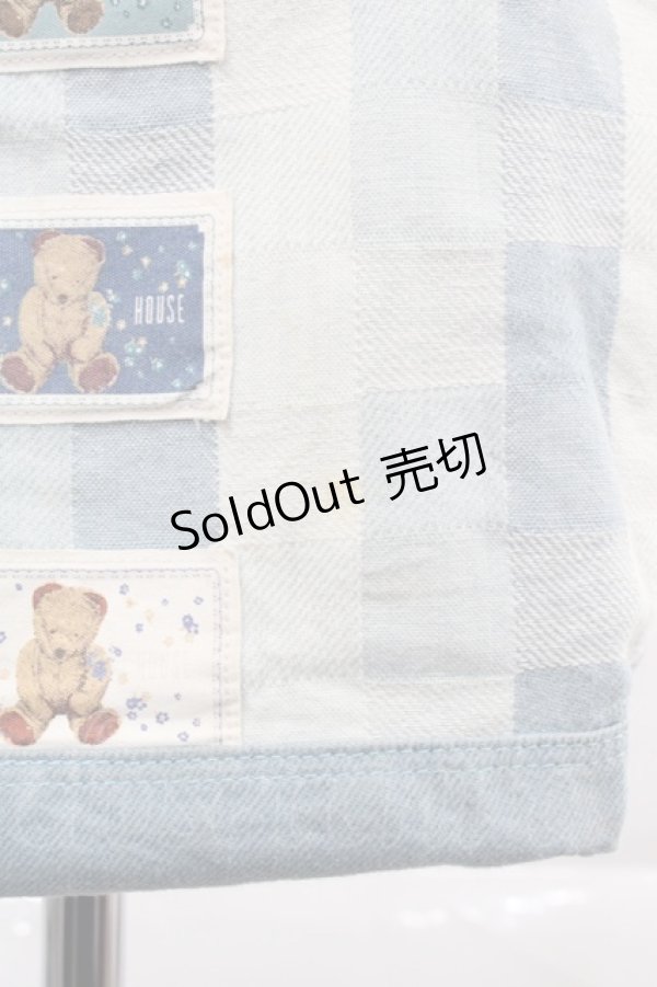 画像3: PINK HOUSE / クマワッペンリバーシブルミニバッグ  サックス I-25-12-06-125-LO-BG-SA-ZI (3)