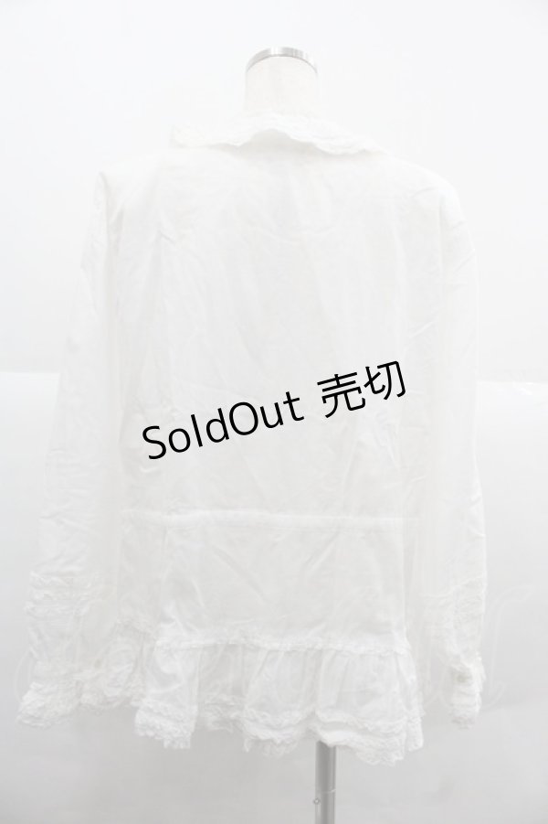 画像2: PINK HOUSE / ピコフリルオーバーブラウス  ホワイト I-25-12-06-014-LO-BL-SA-ZI (2)