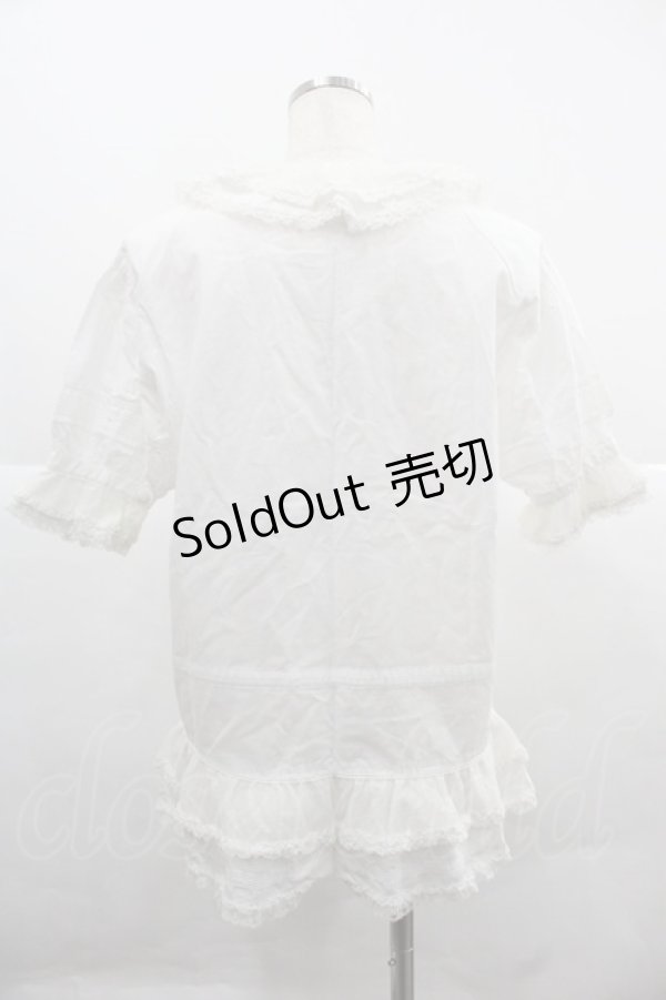 画像2: PINK HOUSE / チュールレースオーバーブラウス  ホワイト I-25-12-06-015-LO-BL-SA-ZI (2)