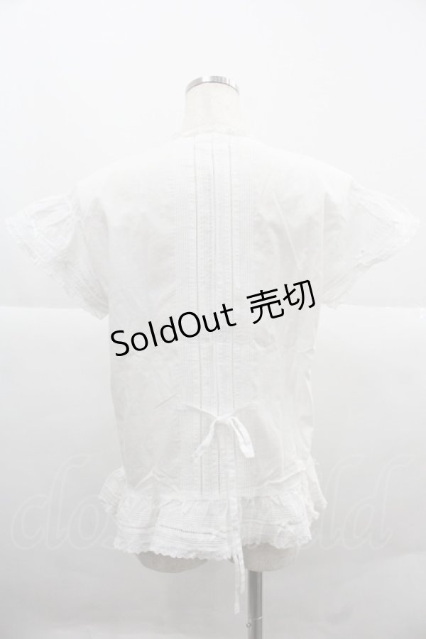 画像2: PINK HOUSE / Vネック半袖ブラウス  ホワイト I-25-12-06-016-LO-BL-SA-ZI (2)