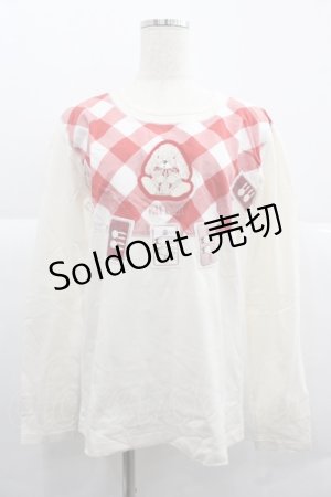 画像: PINK HOUSE / たれ耳うさぎ刺繍ワッペンカットソー  アイボリー I-25-12-06-021-LO-TO-SA-ZI