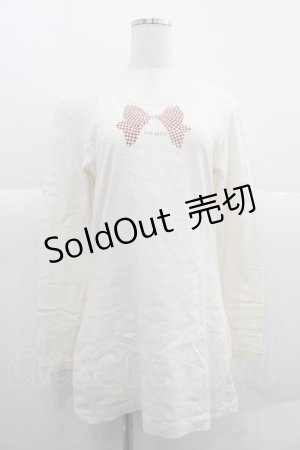 画像: PINK HOUSE / 水玉リボンptTシャツ L アイボリー I-25-12-06-022-LO-TS-SA-ZI