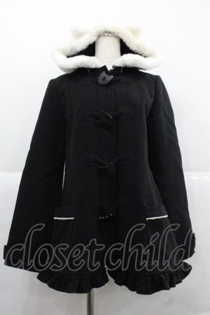 画像: PUTUMAYO / ネコ耳ファーダッフル  ブラック×ホワイト I-25-12-06-024-PT-CO-SA-ZI