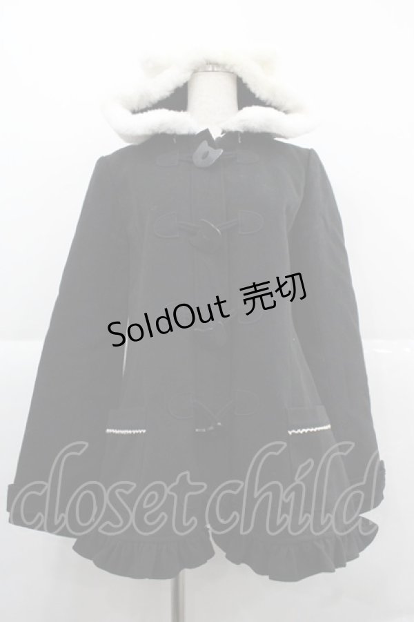 画像1: PUTUMAYO / ネコ耳ファーダッフル  ブラック×ホワイト I-25-12-06-024-PT-CO-SA-ZI (1)