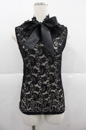 画像: MR corset / レースノースリーブトップス  黒 I-25-12-06-025-PU-TO-SA-ZI