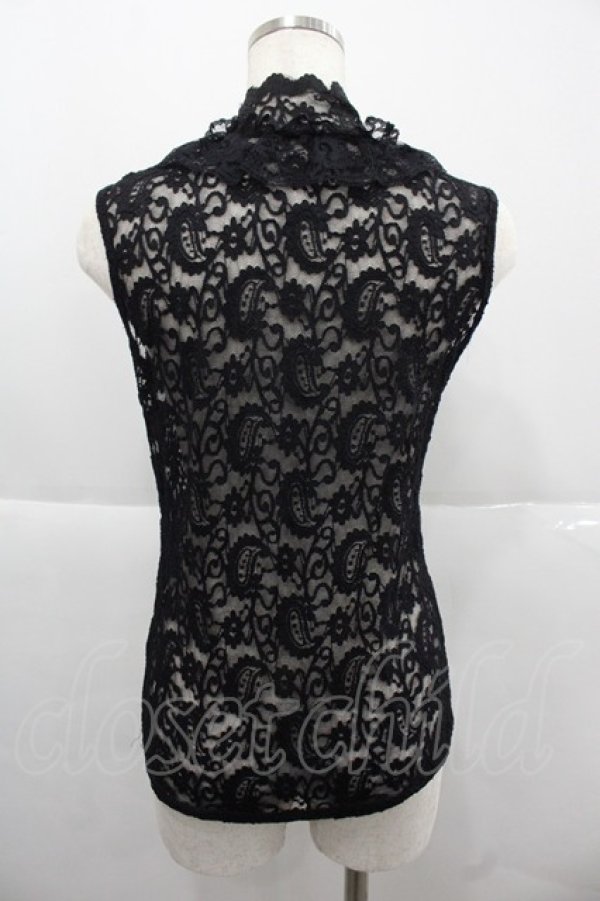 画像2: MR corset / レースノースリーブトップス  黒 I-25-12-06-025-PU-TO-SA-ZI (2)