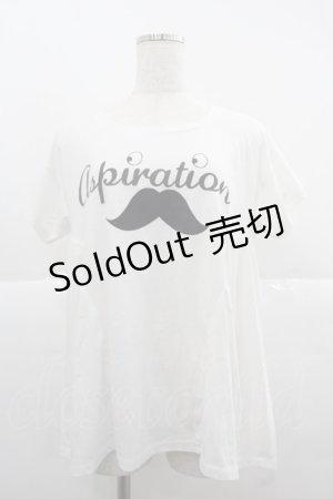 画像: Rydia / ひげさん半袖カットソー  白Ｘ黒 I-25-12-06-027-PU-TO-SA-ZT194