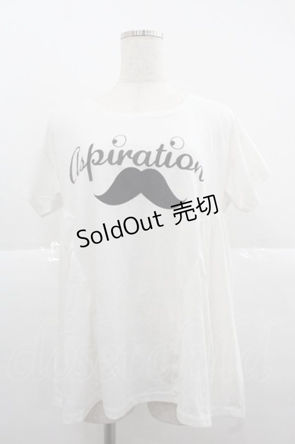 画像1: Rydia / ひげさん半袖カットソー  白Ｘ黒 I-25-12-06-027-PU-TO-SA-ZT194 (1)