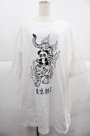 画像: Candy Stripper / TOKYO CANDY PEPE ＆ TIGER BIG TEE  白ｘ黒 I-25-12-06-028-PU-TO-SA-ZI