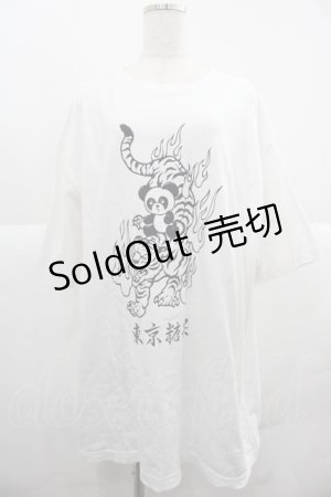 画像: Candy Stripper / TOKYO CANDY PEPE ＆ TIGER BIG TEE  白ｘ黒 I-25-12-06-028-PU-TO-SA-ZT186