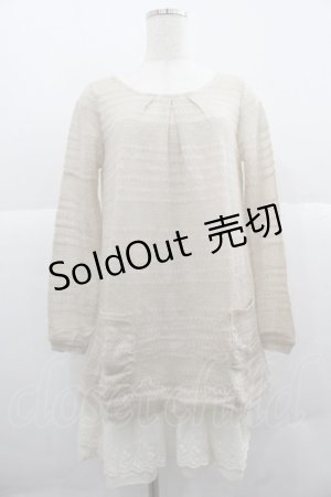 画像: Rydia / ニット&シフォンフリルトップス  ブラウン I-25-12-06-032-PU-TO-SA-ZI