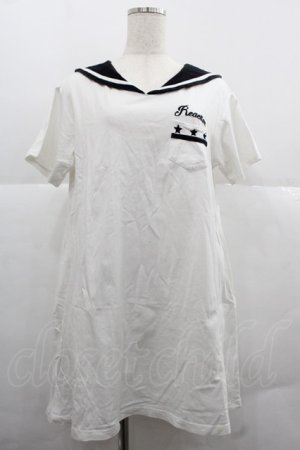 画像: WORLD WIDE LOVE！(Rydia) / セーラー襟半袖カットワンピース  アイボリーｘ黒 I-25-12-06-033-PU-OP-SA-ZI