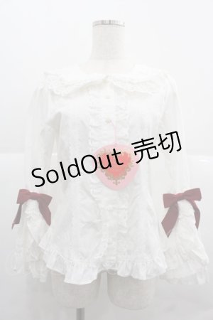 画像: BABY,THE STARS SHINE BRIGHT / シュガーブーケ〜永遠の乙女の憧れ〜ブラウス  白Ｘ赤 I-25-12-06-005-BA-BL-SA-ZI