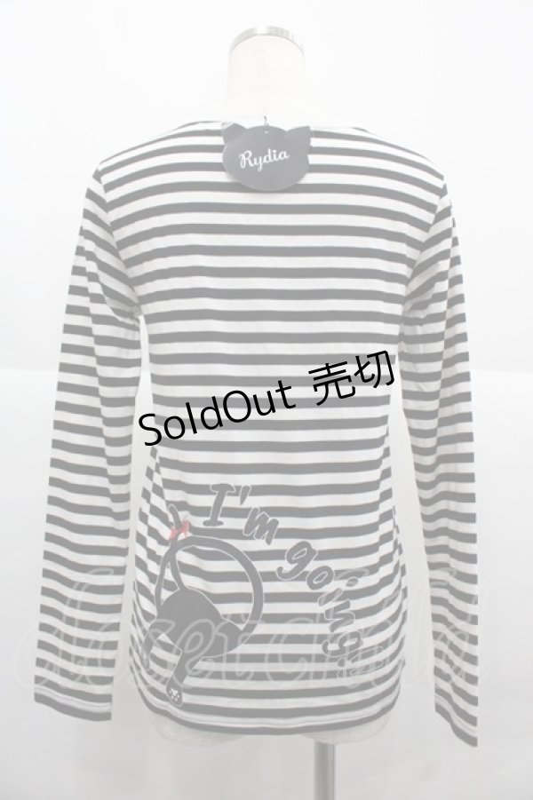 画像2: Rydia / コビニャーボーダーカットソー  黒ｘ白 I-25-12-06-035-PU-TO-SA-ZI (2)