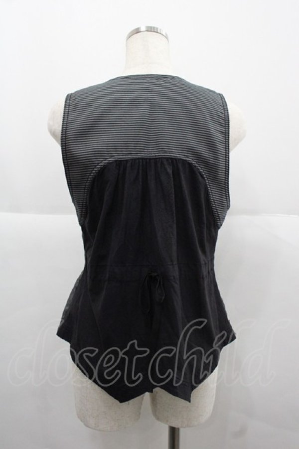 画像2: ALGONQUINS / ストライプベスト  黒Ｘグレー I-25-12-06-036-AL-JA-SA-ZI (2)