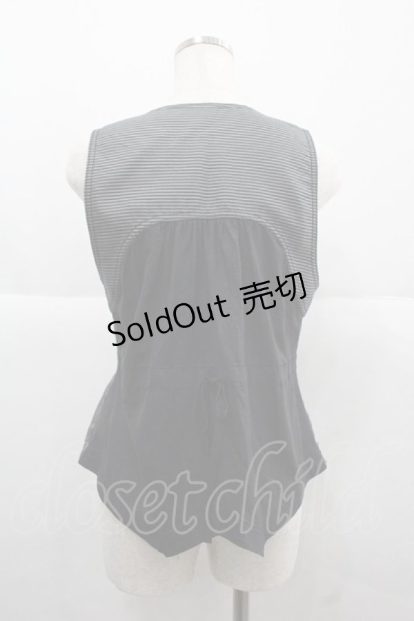 画像2: ALGONQUINS / ストライプベスト  黒Ｘグレー I-25-12-06-036-AL-JA-SA-ZI (2)