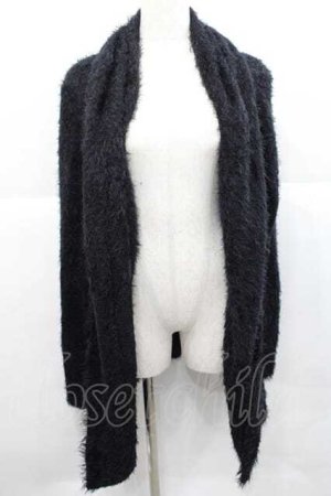 画像: JURY BLACK / ファーロングカーディガン  黒 I-25-12-09-030-GL-TO-SA-ZI