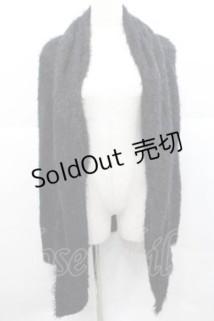 画像: JURY BLACK / ファーロングカーディガン  黒 I-25-12-09-030-GL-TO-SA-ZI