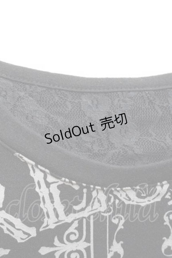 画像3: GHOST of HARLEM / クロスプリントロングカットソー  黒Ｘグレー I-25-12-09-031-GL-TO-SA-ZI (3)