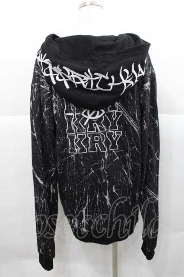 画像2: KRY CLOTHING / 「MARBLE」パーカー  黒Ｘ白 I-25-12-09-033-EL-TO-SA-ZI (2)