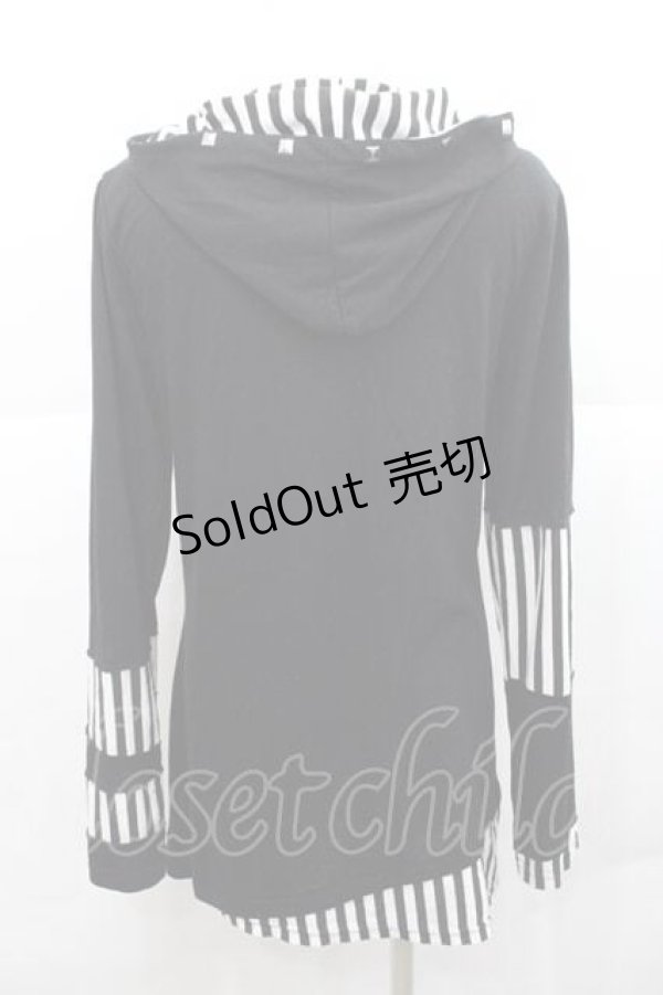 画像2: SEX POT ReVeNGe / シャンデリアプリントパーカー  黒Ｘグレー I-25-12-09-035-SP-TO-SA-ZI (2)