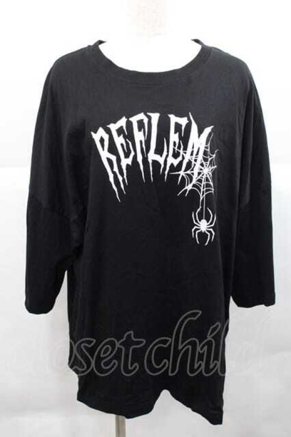 画像1: REFLEM / REFLEMロゴプリントBIG TEE  黒Ｘシルバー I-25-12-09-036-PU-TO-SA-ZI (1)