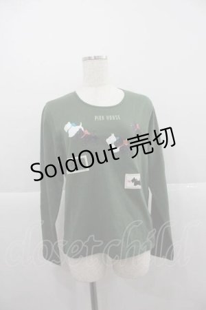 画像: PINK HOUSE / スコッチテリアプリントカットソー  グリーン I-25-12-09-008-LO-TO-SA-ZI