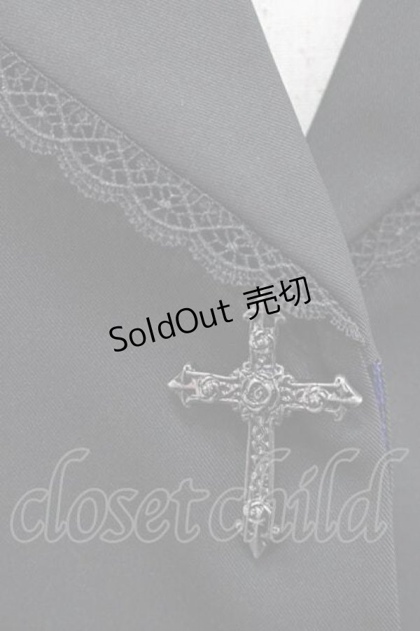 画像3: Moi-meme-Moitie / 十字架ボタン比翼ジャケット  黒 I-25-12-09-041-MO-JA-SA-ZI (3)