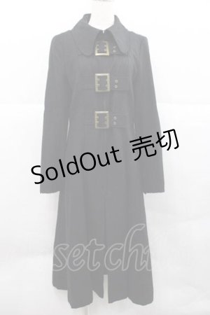 画像: BPN / 3連ベルトロングコート M 黒 I-25-12-09-043-GO-CO-SA-ZI