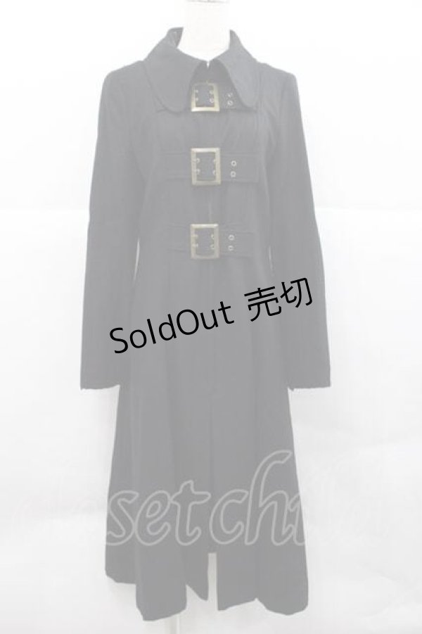 画像1: BPN / 3連ベルトロングコート M 黒 I-25-12-09-043-GO-CO-SA-ZI (1)