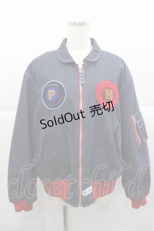画像1: PINK HOUSE / サガラワッペン付きブルゾン  ブルー I-25-12-09-045-LO-JA-SA-ZI (1)