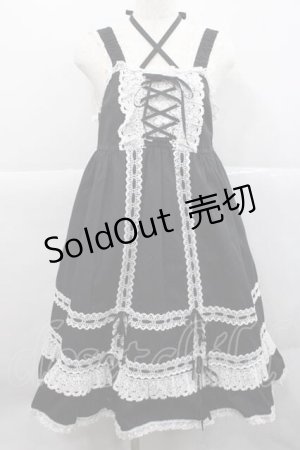 画像: BABY,THE STARS SHINE BRIGHT / ベビードールジャンパースカート  黒Ｘ白 I-25-12-09-048-BA-OP-SA-ZI