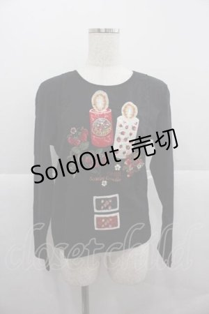 画像: PINK HOUSE / スカーレットキャンドル刺繍入りカットソー 3(M) 黒 I-25-12-09-011-LO-TO-SA-ZI