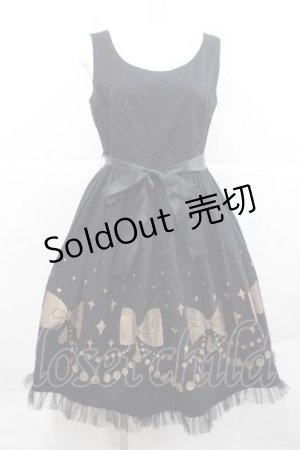 画像: metamorphose / リボンシャンデリアジャンパースカート  黒Ｘゴールド I-25-12-09-052-ME-OP-SA-ZI