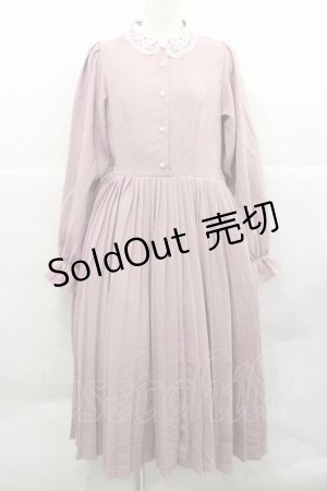 画像: m petit by misako / AM*レースエリプリーツワンピース L ピンクＸ白 I-25-12-09-053-LO-OP-SA-ZI