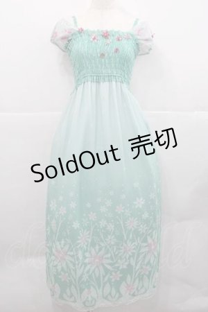 画像: Secret Honey / サプライズマキシワンピ(Frozen Fever エルサver) 2 グリーン I-25-12-09-054-CA-OP-SA-ZI