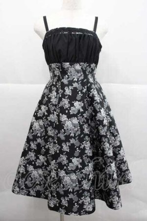 画像: Sheglit / ローズジャガードクロスストラップワンピース M 黒 I-25-12-09-056-EL-OP-SA-ZI