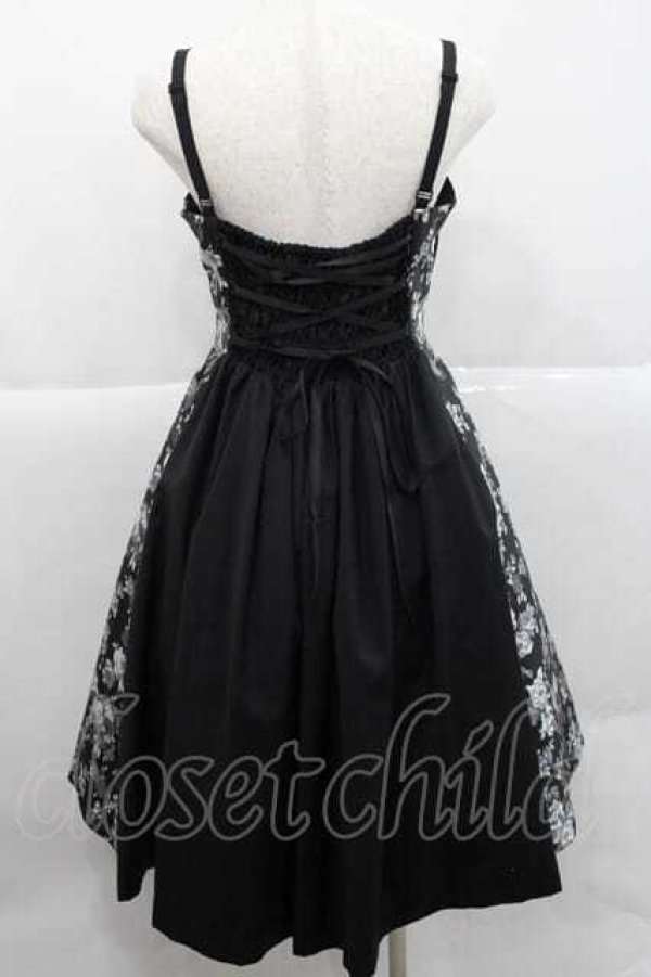 画像2: Sheglit / ローズジャガードクロスストラップワンピース M 黒 I-25-12-09-056-EL-OP-SA-ZI (2)