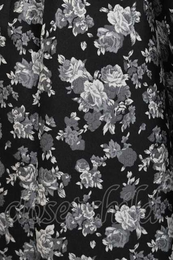 画像4: Sheglit / ローズジャガードクロスストラップワンピース M 黒 I-25-12-09-056-EL-OP-SA-ZI (4)