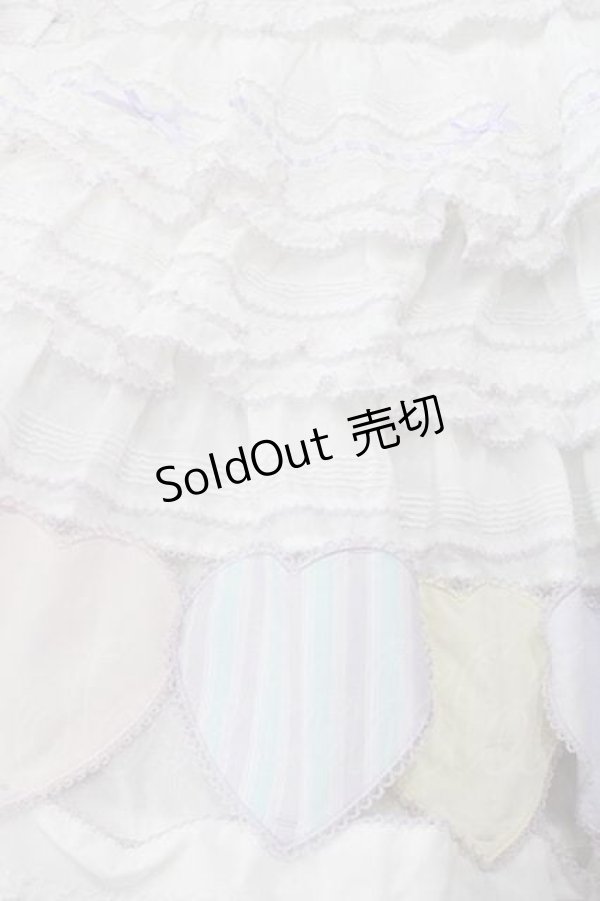 画像6: PINK HOUSE / ハートワッペンパッチワーク使いローンワンピース  白Ｘラベンダー I-25-12-09-057-LO-OP-SA-ZI (6)