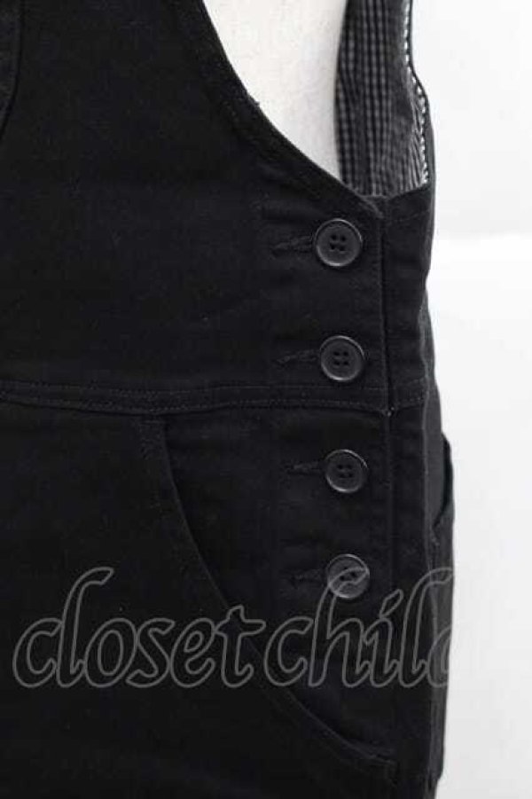 画像3: PINK HOUSE / ロゴプリントオーバーオール  黒Ｘ白 I-25-12-09-058-LO-OP-SA-ZI (3)